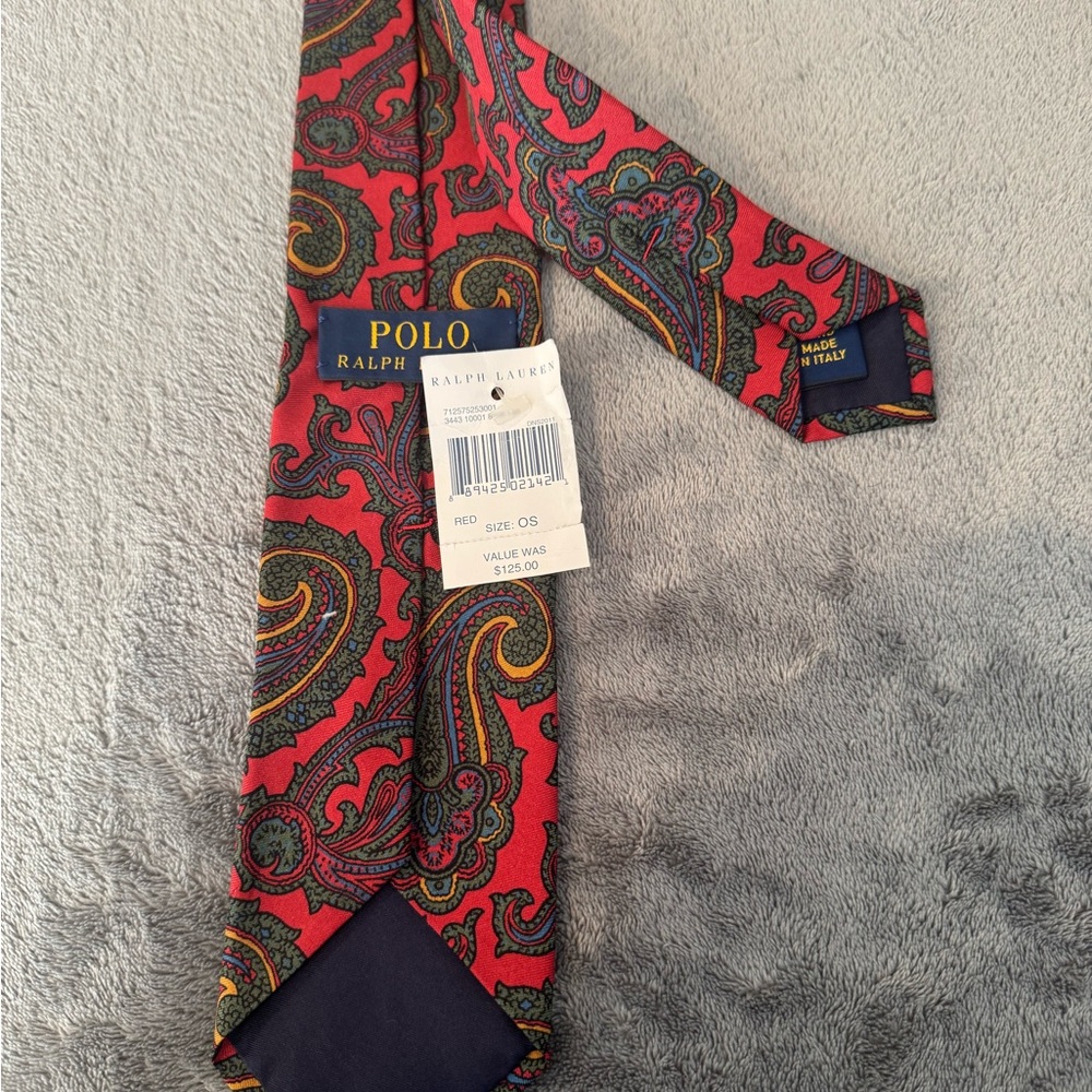 Polo by Ralph Lauren Red and Green Paisley Tie